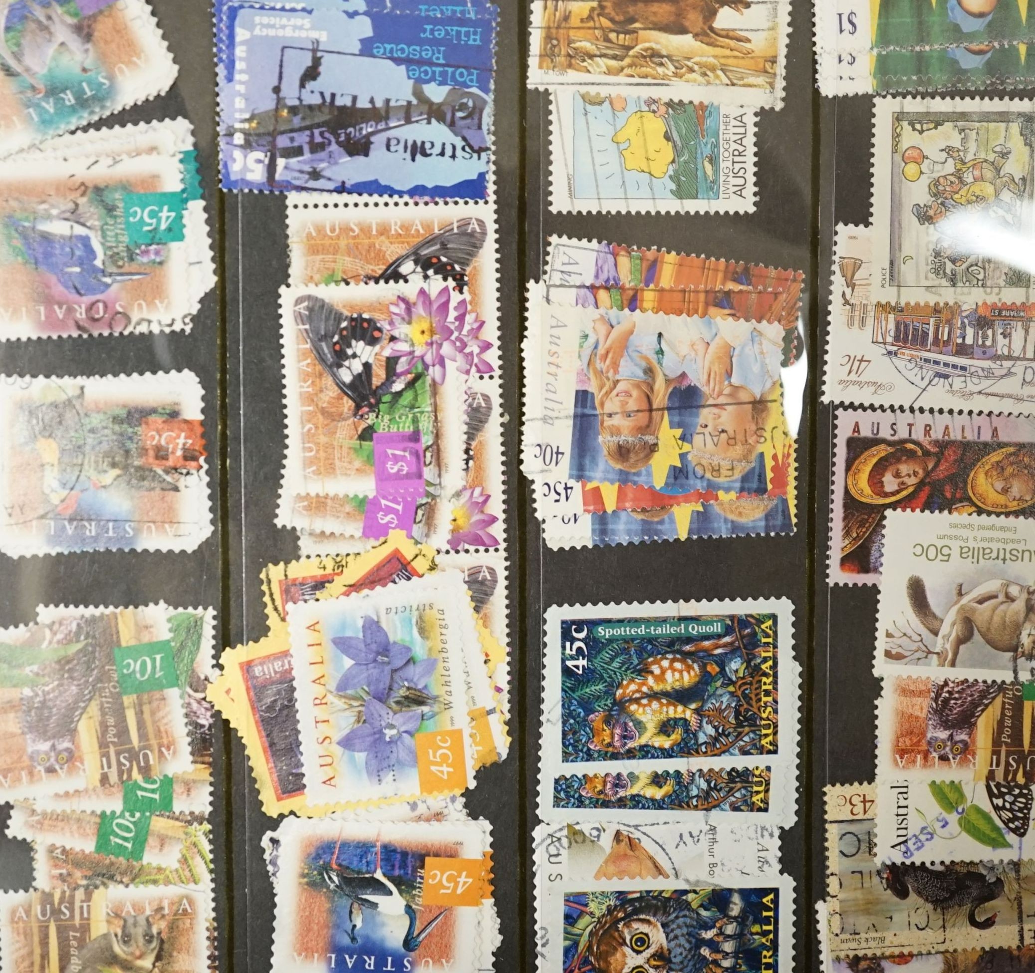 Two boxes of world stamps